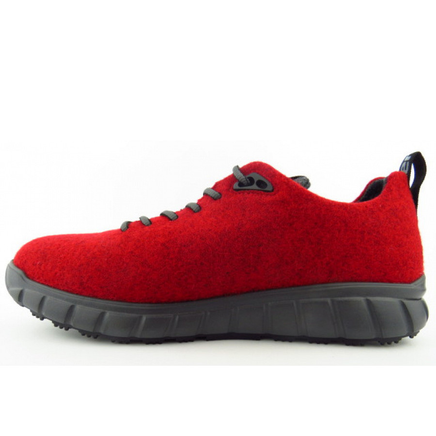 Ganter Damen Evo Merino Red Anthrazit Sportlicher Schnürer In Red / Anthrazit